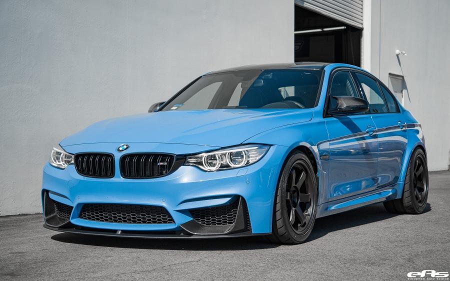 BMW M3 Sedan Yas Marina Blue by EAS on Volk Racing Wheels '2017